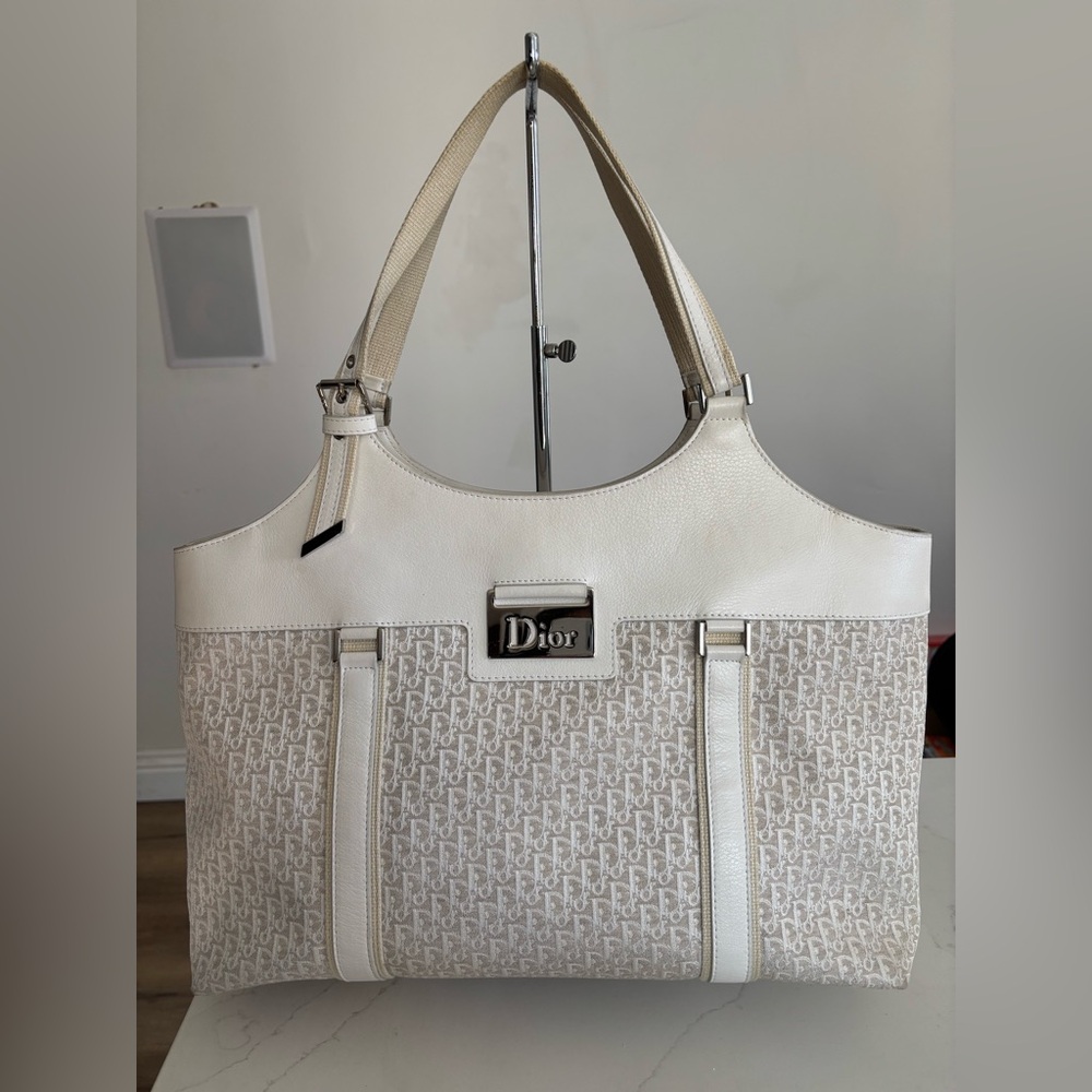 AUTHENTIC DIOR White Vintage Tote Bag Y2K